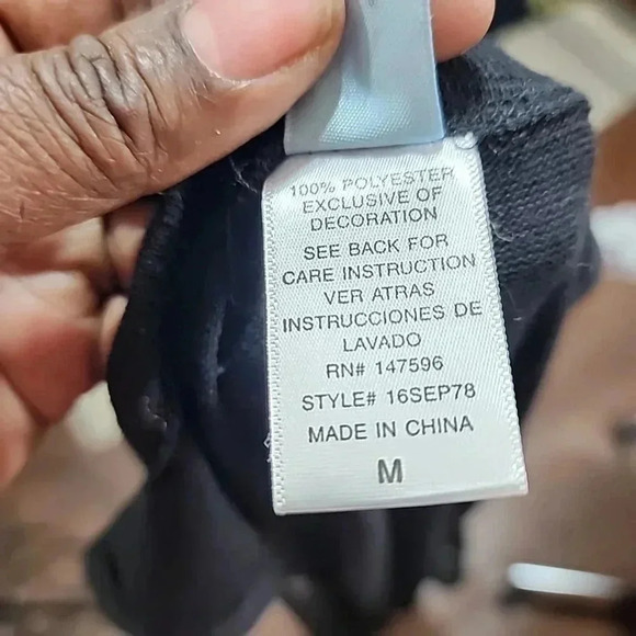 Black Fringe Open Knit Cardigan. Size Medium - Picture 3 of 5